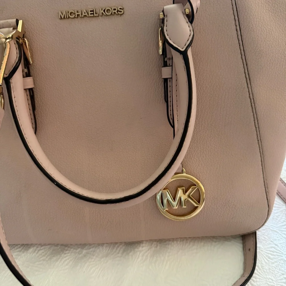 Michael Kors Ciara Large Saffiano Blush Satchel Bag